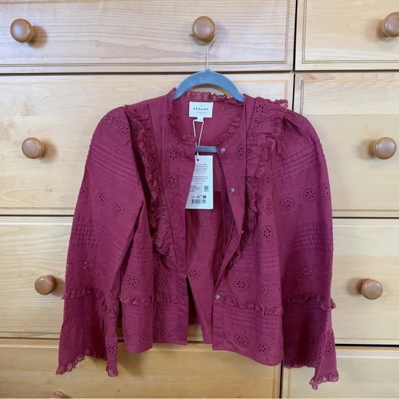 Sézane Nele Shirt in Rosewood - Picture 2 of 3